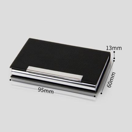 Deli 7628 Portable Business Card Case Leather Magnetic Buckle Business Card Holder Bag(Brown)-garmade.com