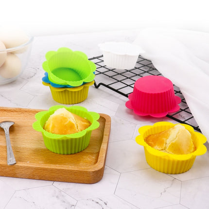 20 PCS DIY Baking Mold Macaron Lace Shape Silicone Cake Cup Pudding Egg Tart Muffin Cup Mold,Random Color Delivery-garmade.com