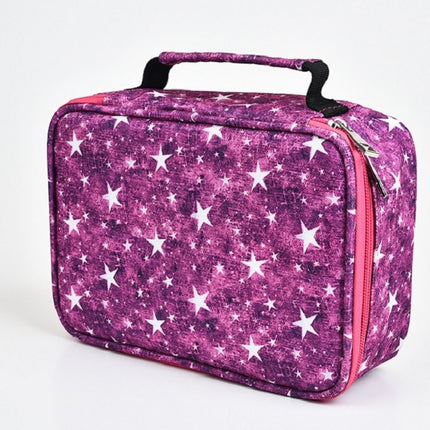 Large-Capacity Frosted Pencil Case Zipper Pencil Case(Red Five-pointed Star)-garmade.com