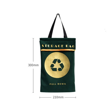 2 PCS Velvet Wall-Mounted Garbage Bag Storage Hanging Bag Multifunctional Storage Bag(Dark Green)-garmade.com