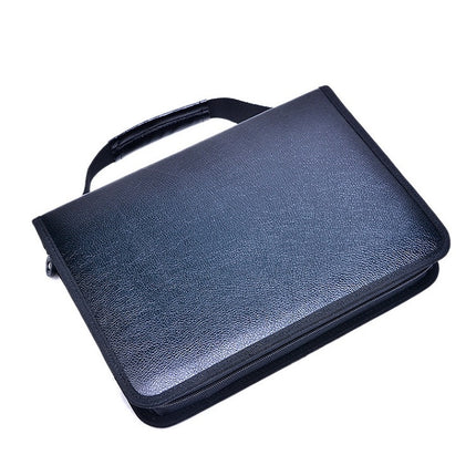 Solid Color Large Capacity 150 Hole Square PU Pencil Case(Black)-garmade.com