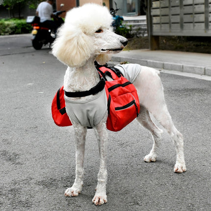 Pet Chest Backpack Multifunctional Outdoor Detachable Backpack For Dogs with Leash, Specification: L(Red)-garmade.com