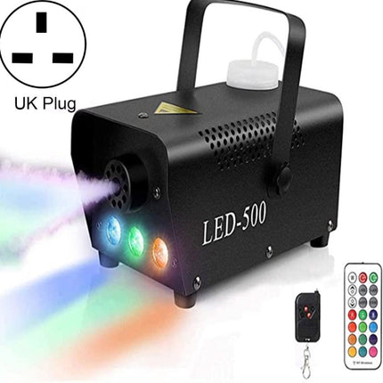 ZQ-B317 500W LED Full Color Remote Control Fog Machine Color Smoke Generator Stage Lighting Bar Lighting, Specification: UK Plug-garmade.com