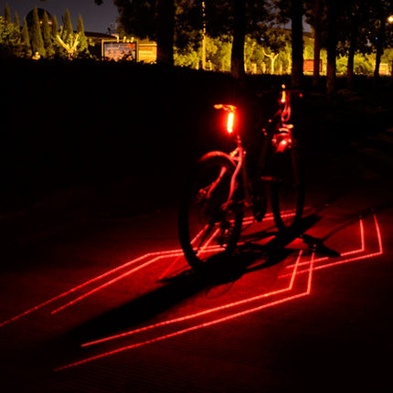 LD51 USB Rechargeable Bicycle Laser Tail Light Night Riding LED Warning Light Outdoor Riding Equipment(Red Light)-garmade.com