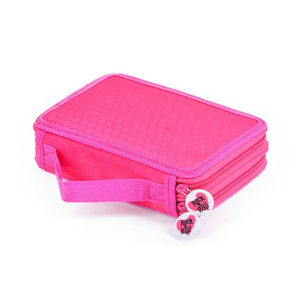 Square Two-Layer Sketch Colorful Lead 35-Hole Stationery Bag(Rose Red)-garmade.com