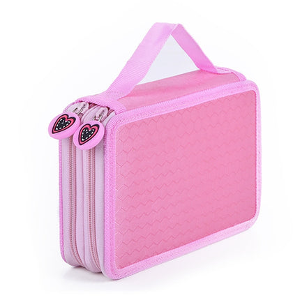 Square Two-Layer Sketch Colorful Lead 35-Hole Stationery Bag(Pink)-garmade.com