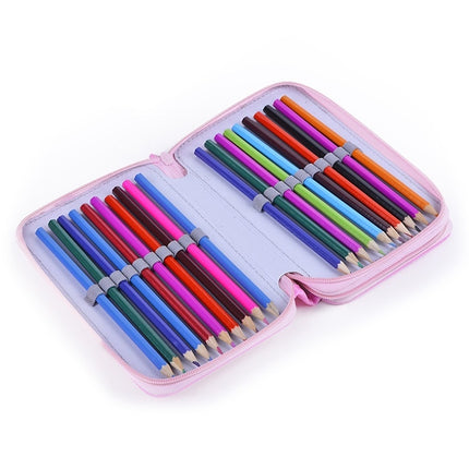 Square Two-Layer Sketch Colorful Lead 35-Hole Stationery Bag(Pink)-garmade.com