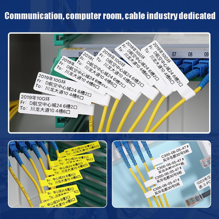Communication Room Switch Mobile Telecommunications Network Cable Label Paper For NIIMBOT D11/D61 Printers(Blue)-garmade.com