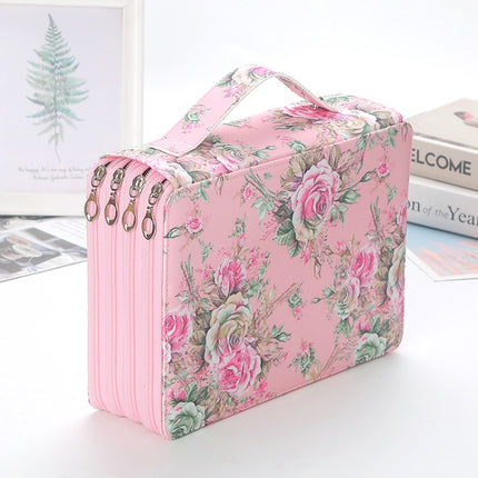 252 Holes Art Sketching Brush Colorful Lead Storage Large Capacity Portable Pencil Case(Pink)-garmade.com