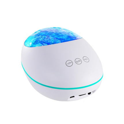 HMT-01 Remote Control Lucky Stone Ocean Projection Light LED Colorful Atmosphere Night Light USB Multifunctional Bluetooth Speaker(White)-garmade.com
