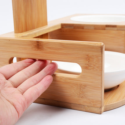 Pet Solid Wood Vertical Automatic Drinking Bowl For Cats And Dogs, Color Random Delivery, Specification: No Drawer+Waterer Board-garmade.com