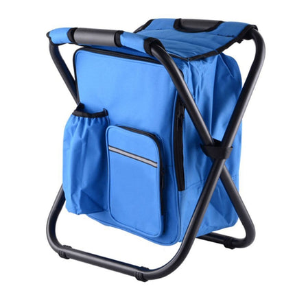 Multifunctional Folding Stool Portable Ice Pack Stool Lightweight Outdoor Stool(Blue)-garmade.com