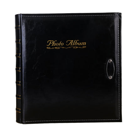6 inch 500 Sheets Interstitial PP Album PU Leather Retro Bronzing Cover Photo Album(Black)-garmade.com