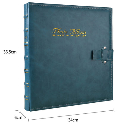 6 inch 500 Sheets Interstitial PP Album PU Leather Retro Bronzing Cover Photo Album(Blue)-garmade.com