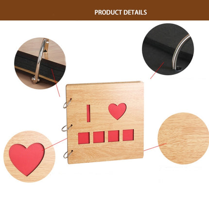 2 PCS 16 Inch Mahogany DIY Photo Album Commemorative Loose-Leaf Photo Album Creative Gift( Hot Air Balloon)-garmade.com