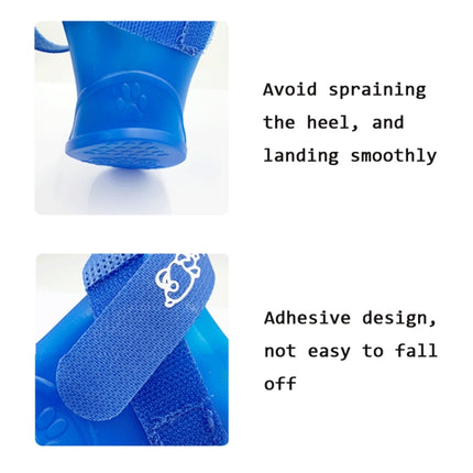 Pet Cartoon Silicone Rain Boots Waterproof Non-Slip Cold-Resistant Dog Shoes, Size: S(Green)-garmade.com
