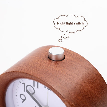 Solid Wood Silent Snooze Alarm Clock with Pointer(Square Wood Color)-garmade.com