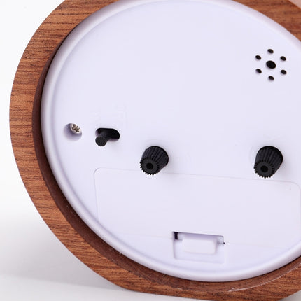 Solid Wood Silent Snooze Alarm Clock with Pointer(Octagonal Dark)-garmade.com