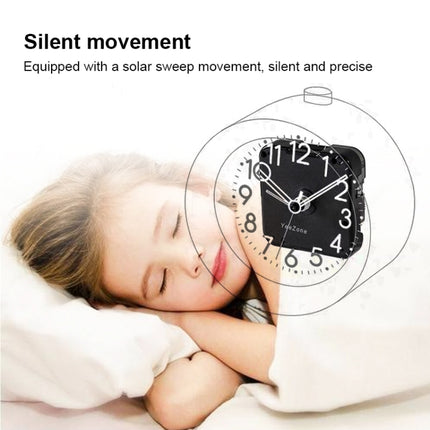 Solid Wood Silent Snooze Alarm Clock with Pointer(Square Dark)-garmade.com
