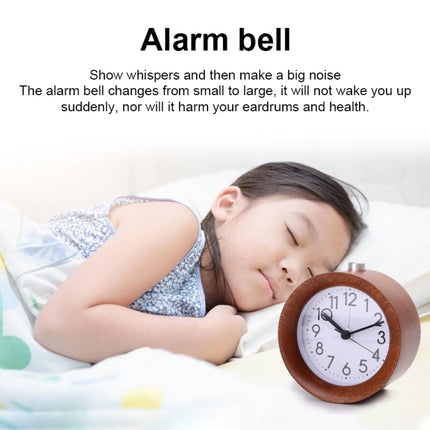 Solid Wood Silent Snooze Alarm Clock with Pointer(Square Dark)-garmade.com
