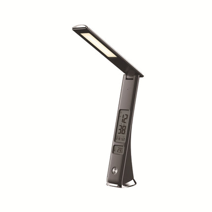 U11 Touch 3-Level Dimming LED Eye Protection Desk Lamp With Perpetual Calendar/Alarm/Temperature Function(Black)-garmade.com
