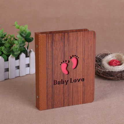 3 PCS 6-Inch 32 Sheets Wooden DIY Photo Album Creative Gift( Baby Love)-garmade.com