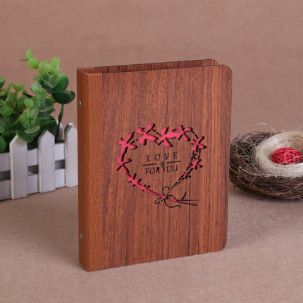 3 PCS 6-Inch 32 Sheets Wooden DIY Photo Album Creative Gift( Love For You)-garmade.com