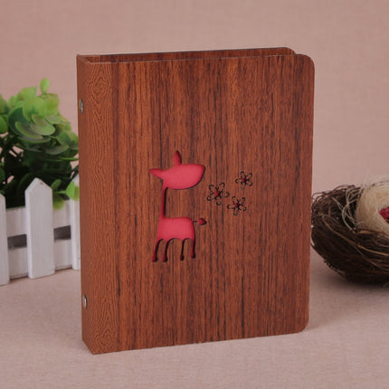 3 PCS 6-Inch 32 Sheets Wooden DIY Photo Album Creative Gift( Fawn)-garmade.com