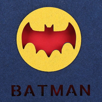 2 PCS 8 Inch 30 Sheets Retro Cartoon Photo Album Felt Album Creative Hollow Souvenir Album，(Dark Blue Batman)-garmade.com