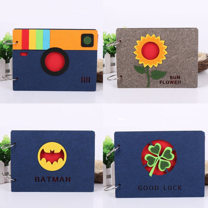 2 PCS 8 Inch 30 Sheets Retro Cartoon Photo Album Felt Album Creative Hollow Souvenir Album，(Dark Gray Sunflower)-garmade.com