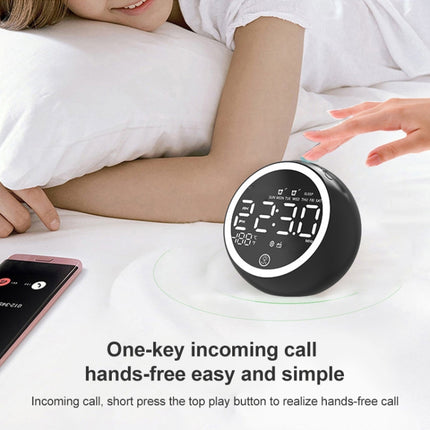 X10 Multifunctional Bluetooth Speaker LED Night Light Alarm Clock Bluetooth Speaker, Support TF Card & AUX & FM Radio, Specification: US Plug(Black)-garmade.com