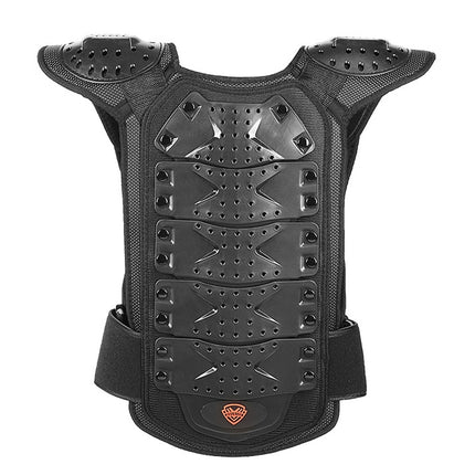 SULAITE Children Skating Back Protector Chest Protector Spine Protector Night Reflective Armor Child Riding Armor, Specification: S(Black)-garmade.com