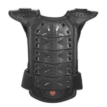 SULAITE Children Skating Back Protector Chest Protector Spine Protector Night Reflective Armor Child Riding Armor, Specification: L(Black)-garmade.com