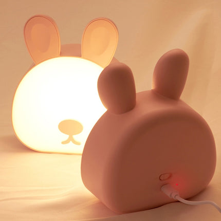 Cute Rabbit Night Light USB Charging Bedroom Bedside Sleeping Eye Protection Lamp(Blue )-garmade.com