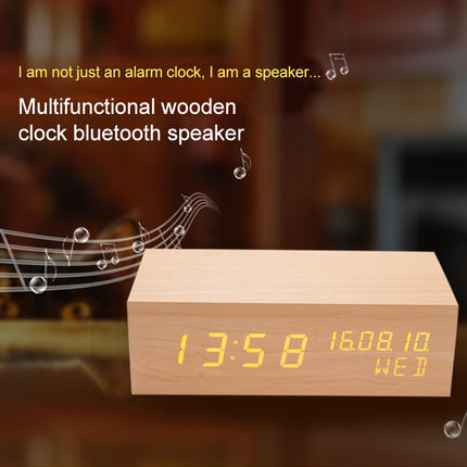 Wooden Clock Bluetooth Speaker(Bluetooth Audio Quality)-garmade.com