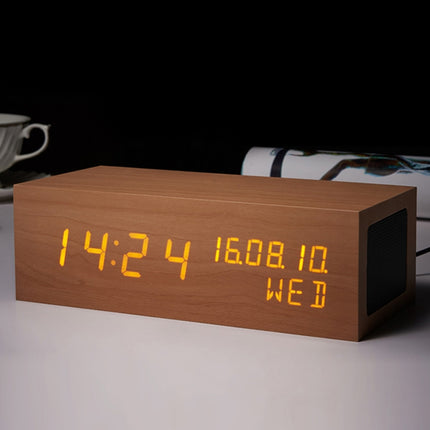 Wooden Clock Bluetooth Speaker(Bluetooth Audio Quality)-garmade.com