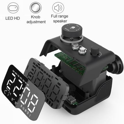 M9 Wireless Bluetooth Speaker Multifunctional Desktop Alarm Clock Support TF Card & U Disk & AUX US Plug(Black)-garmade.com