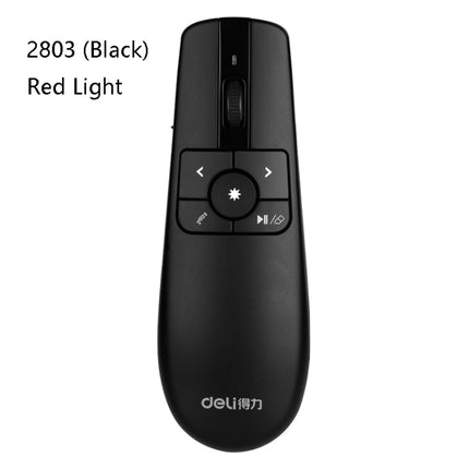 Deli 2.4GHz Laser Teaching Page Flip Pen Remote Play Pen with Flying Mouse, Model: 2803 (Black) Red Light-garmade.com