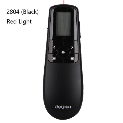Deli 2.4GHz Laser Teaching Page Flip Pen Remote Play Pen with Flying Mouse, Model: 2804 (Black) Red Light-garmade.com
