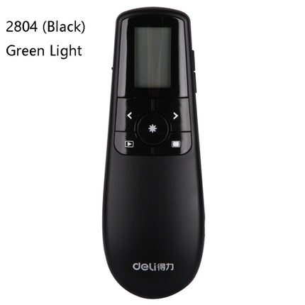 Deli 2.4GHz Laser Teaching Page Flip Pen Remote Play Pen with Flying Mouse, Model: 2804 (Black) Green Light-garmade.com