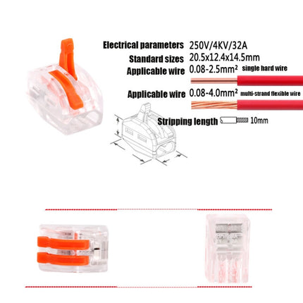 10 PCS VSE-412W Terminal Building Wiring Push-in Connector Quick Connection Terminal-garmade.com