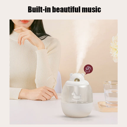MJ010 USB Air Humidifier Home Small Bedroom Desktop Carousel Air Humidifier with Music Box, USB Plug-in Type(Green)-garmade.com