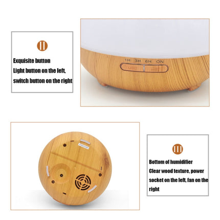YCTA-008 Household Mute Small Wood Grain Colorful Light Aroma Diffuser Night Tree Air Humidifier, Product specifications: US Plug(Deep Wood Grain)-garmade.com
