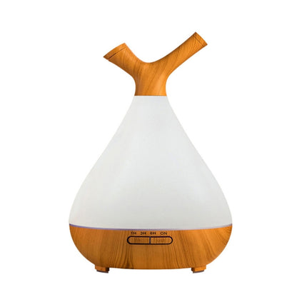YCTA-008 Household Mute Small Wood Grain Colorful Light Aroma Diffuser Night Tree Air Humidifier, Product specifications: UK Plug(Light Wood Grain)-garmade.com