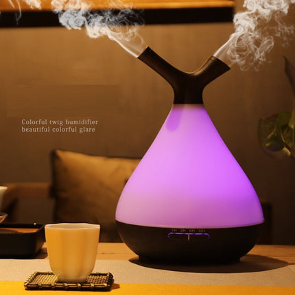 YCTA-008 Household Mute Small Wood Grain Colorful Light Aroma Diffuser Night Tree Air Humidifier, Product specifications: UK Plug(Light Wood Grain)-garmade.com