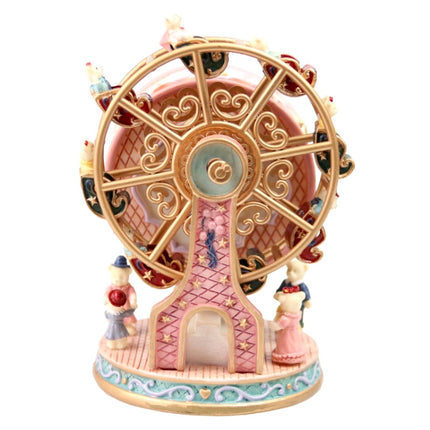 Ferris Wheel Bear Music Box Rotating Music Box Gift Decoration(Pink)-garmade.com