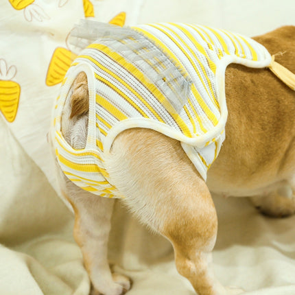 Dog Harassment Physiological Pants Pet Adjustable Bib, Size: XS(Yellow White)-garmade.com