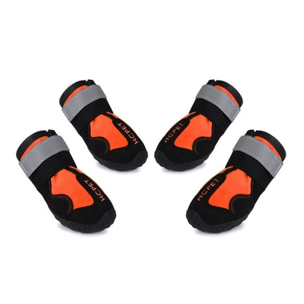 HCPET Dog Non-Slip Wear-Resistant Rain Boots Pet Outdoor Waterproof Shoes, Size: 8(Orange)-garmade.com