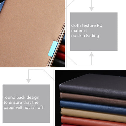 2 PCS PU Business Notebook Mounted Sewing Thread Notebook, Specification: A5(Orange)-garmade.com