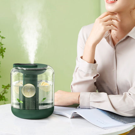 BF143 USB Mini Home Office Bedroom Desktop Mist Maker Moisturizer with Night Light Essential Oil Aromatherapy Diffuser Flower And Fruit Air Humidifier(Green)-garmade.com